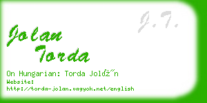 jolan torda business card